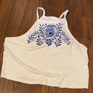 Embroidered Crop Top